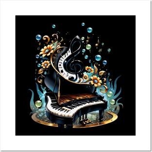 Wonderful curved fantasy piano Posters and Art